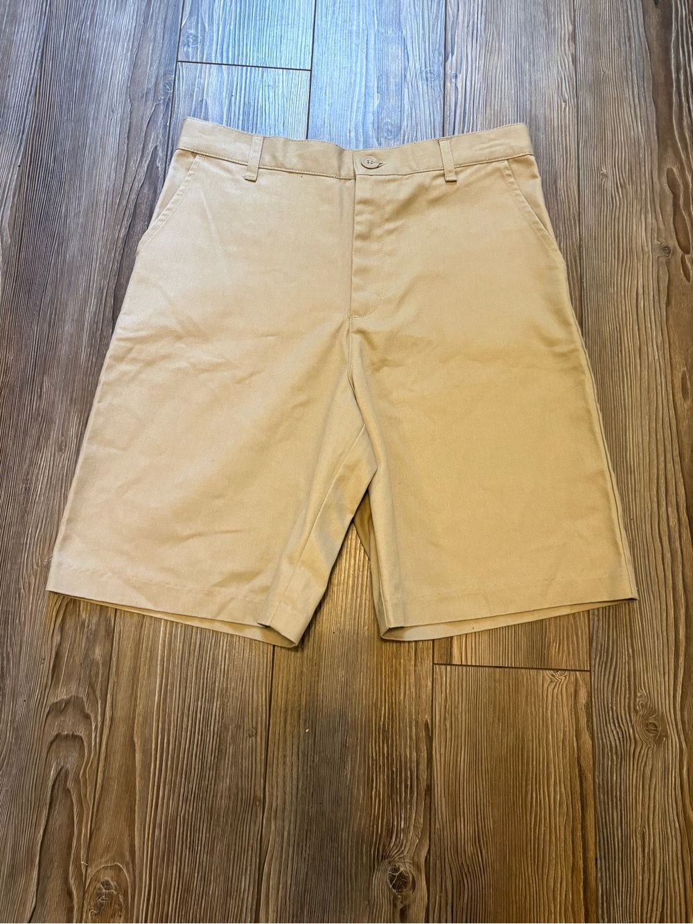 NWT Real School Boys Khaki Flat Front Chino Shorts Size 16 Academic
